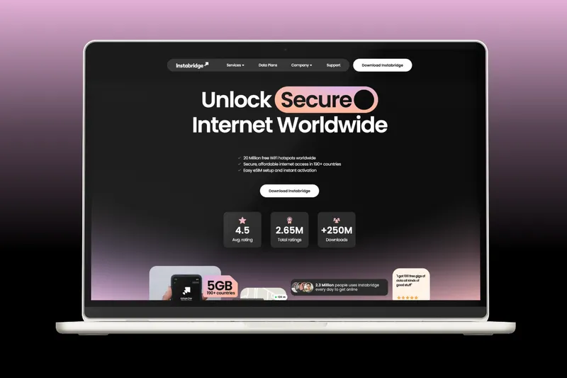 Instabridge laptop screen