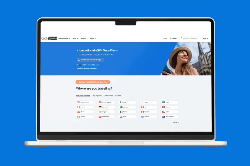 GigSky laptop screen