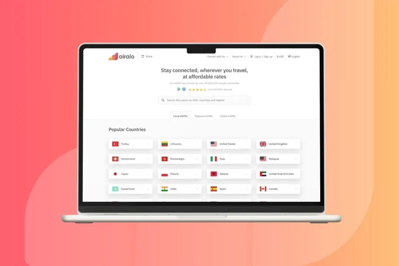 Airalo laptop screen